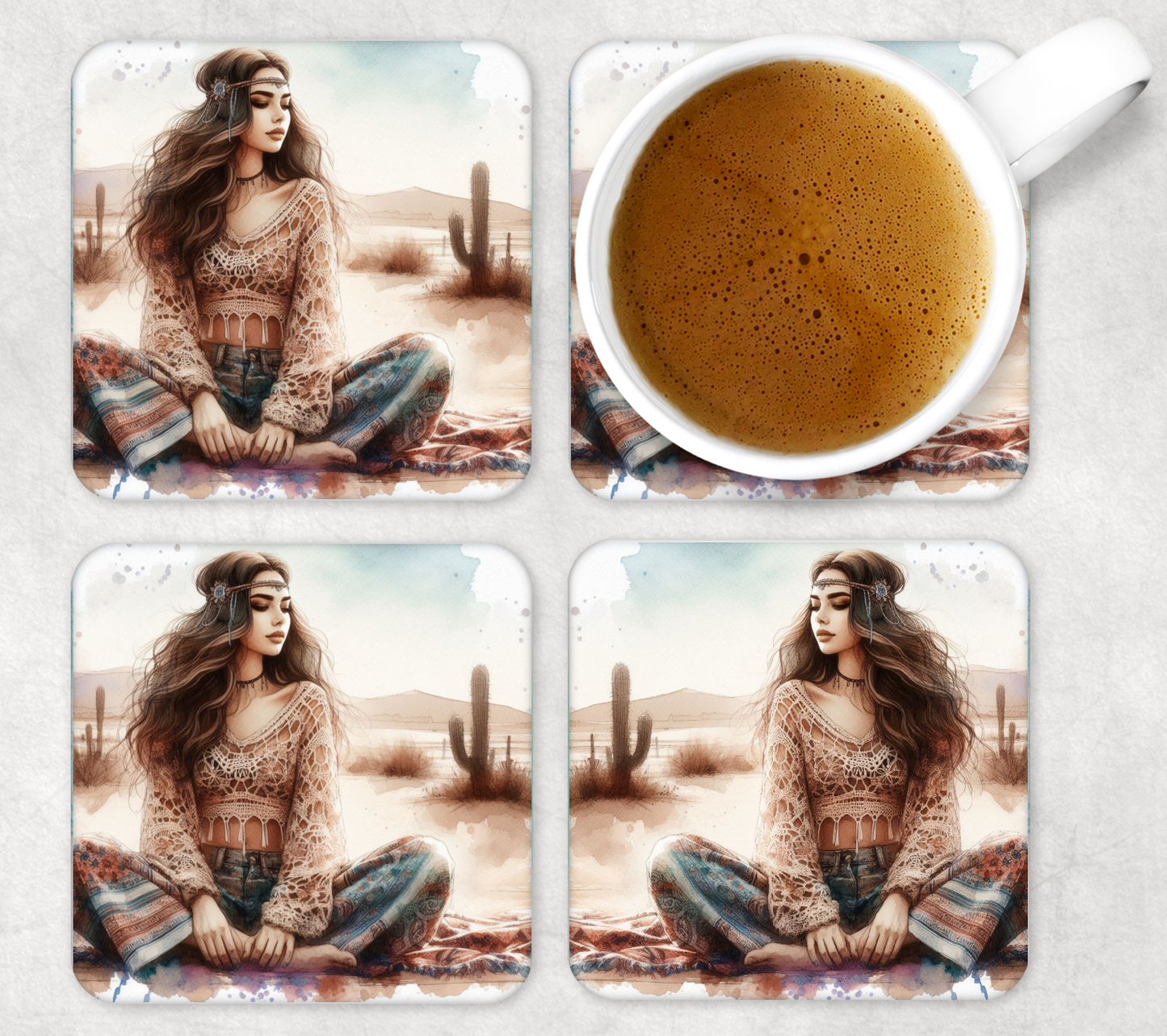 Glass Square Coasters 10 x 10cm (Set of 4) Collection 1