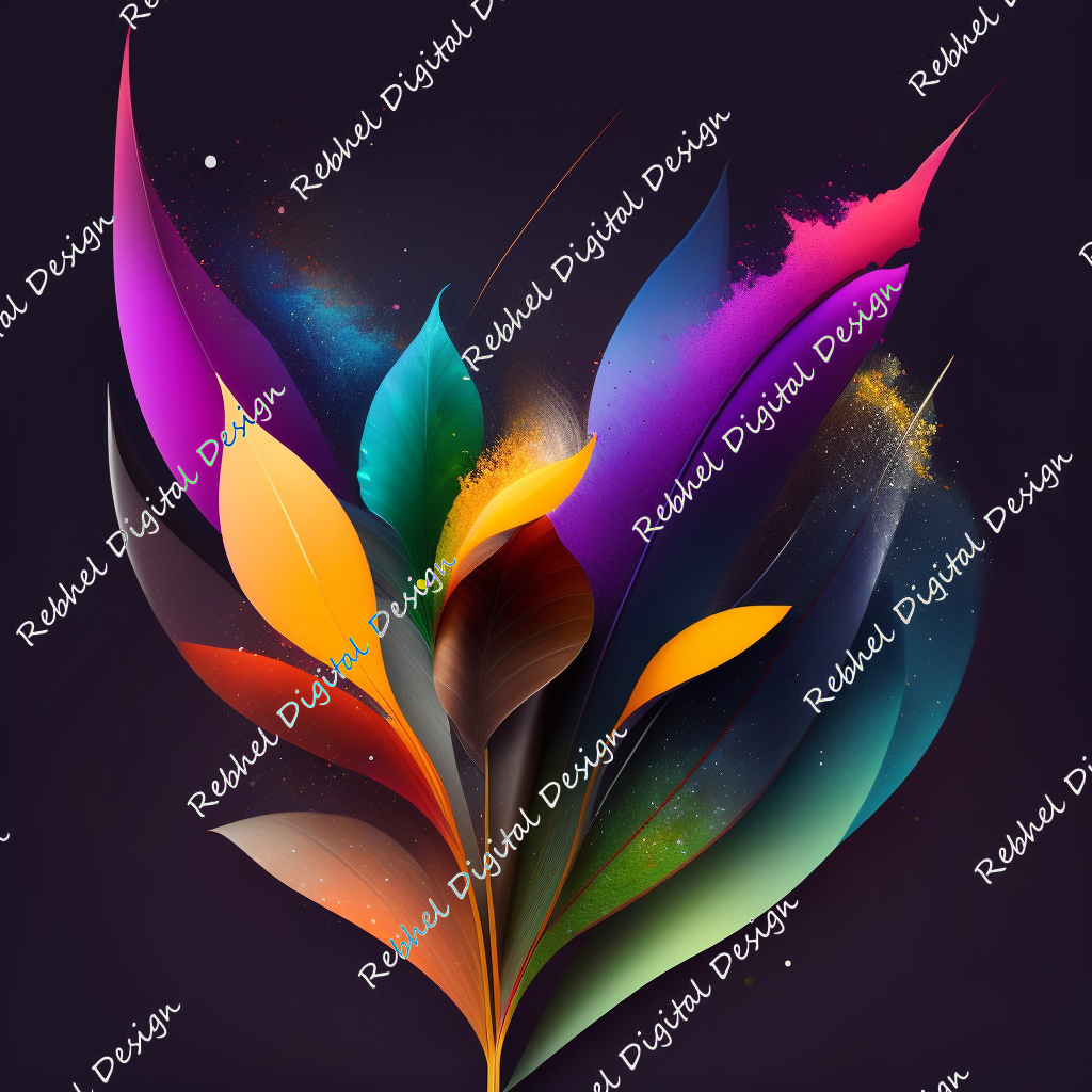 Colourful Boho Style Leaves