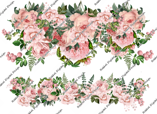 40oz Pink Floral Design