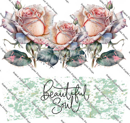 40oz Beautiful Soul vintage roses Design