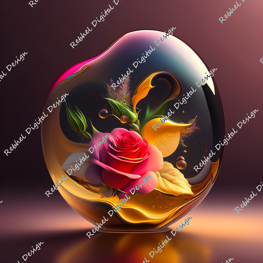 Abstract Rose in Bubble