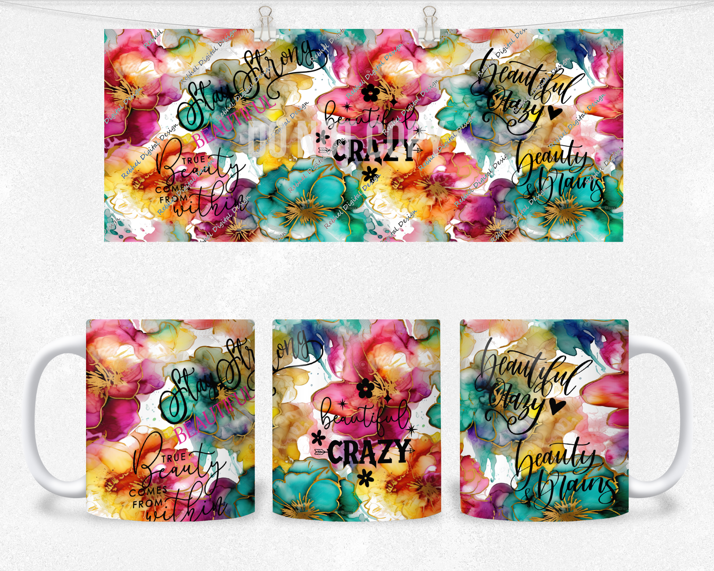 Alcohol Ink floral with Beautiful Affirmations