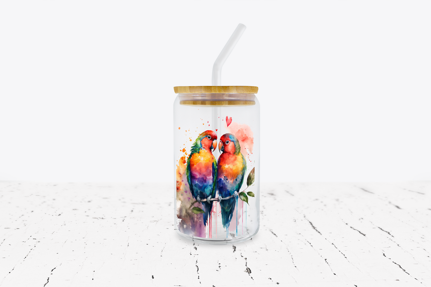 UV DTF Watercolour Love Birds in 3 styles