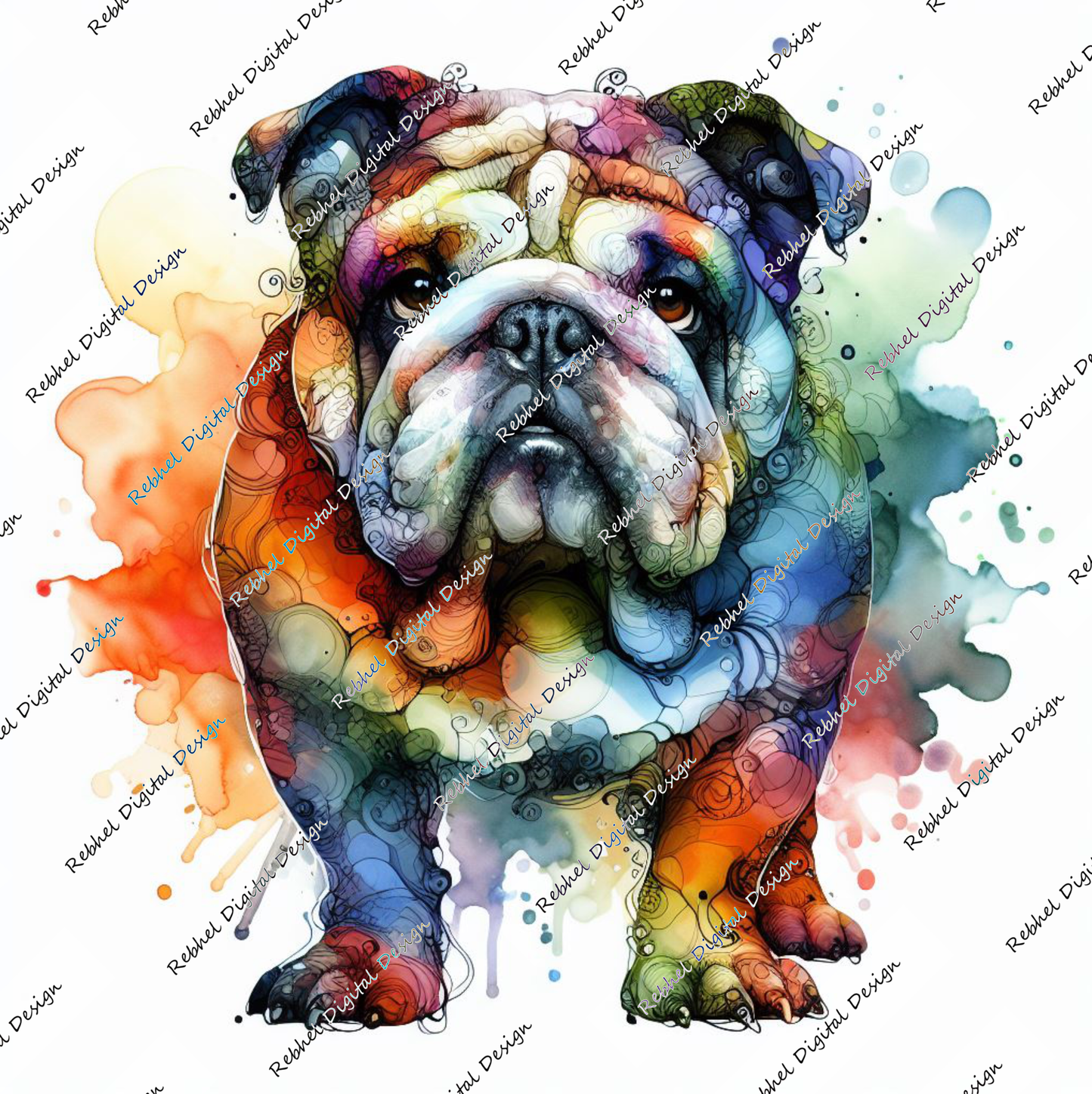 Bulldog Alcohol Ink Designs