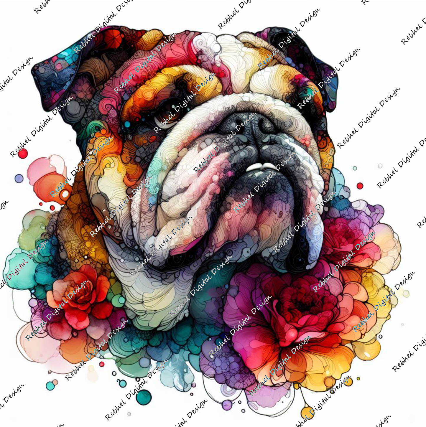 Bulldog Alcohol Ink Designs