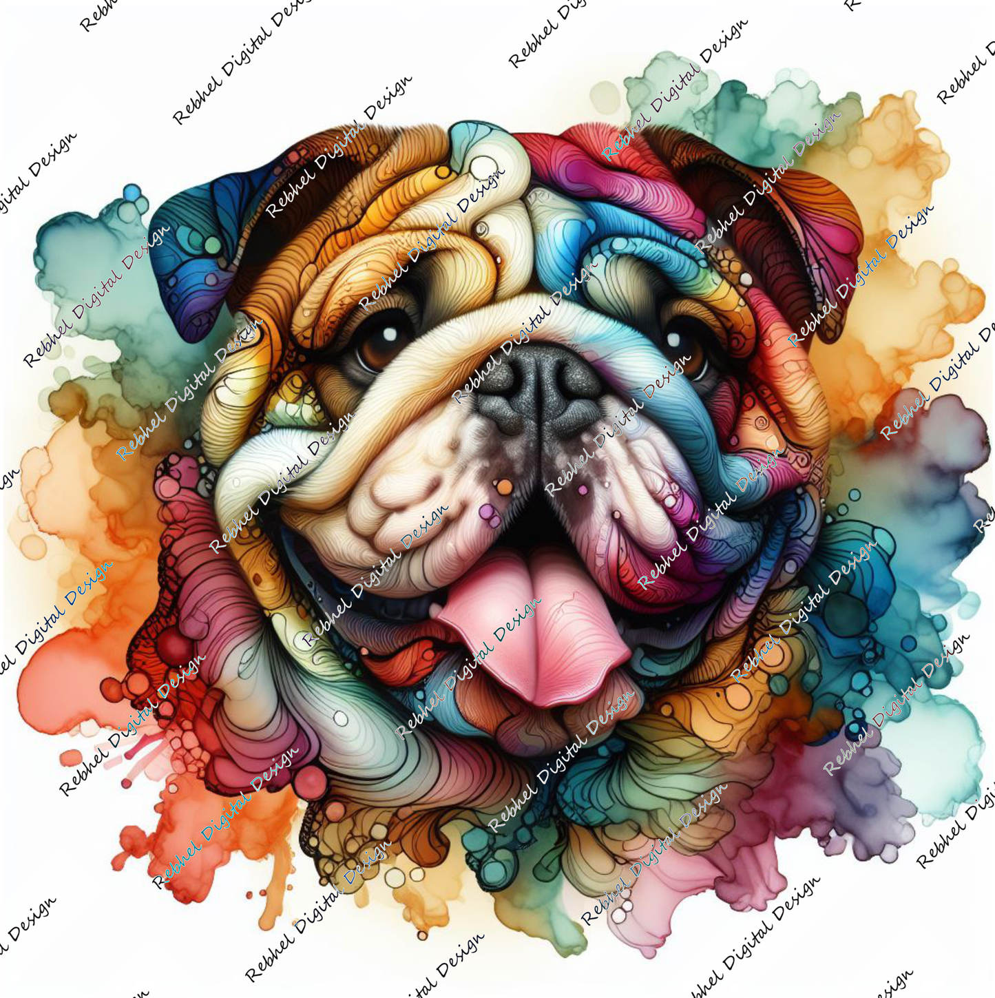 Bulldog Alcohol Ink Designs