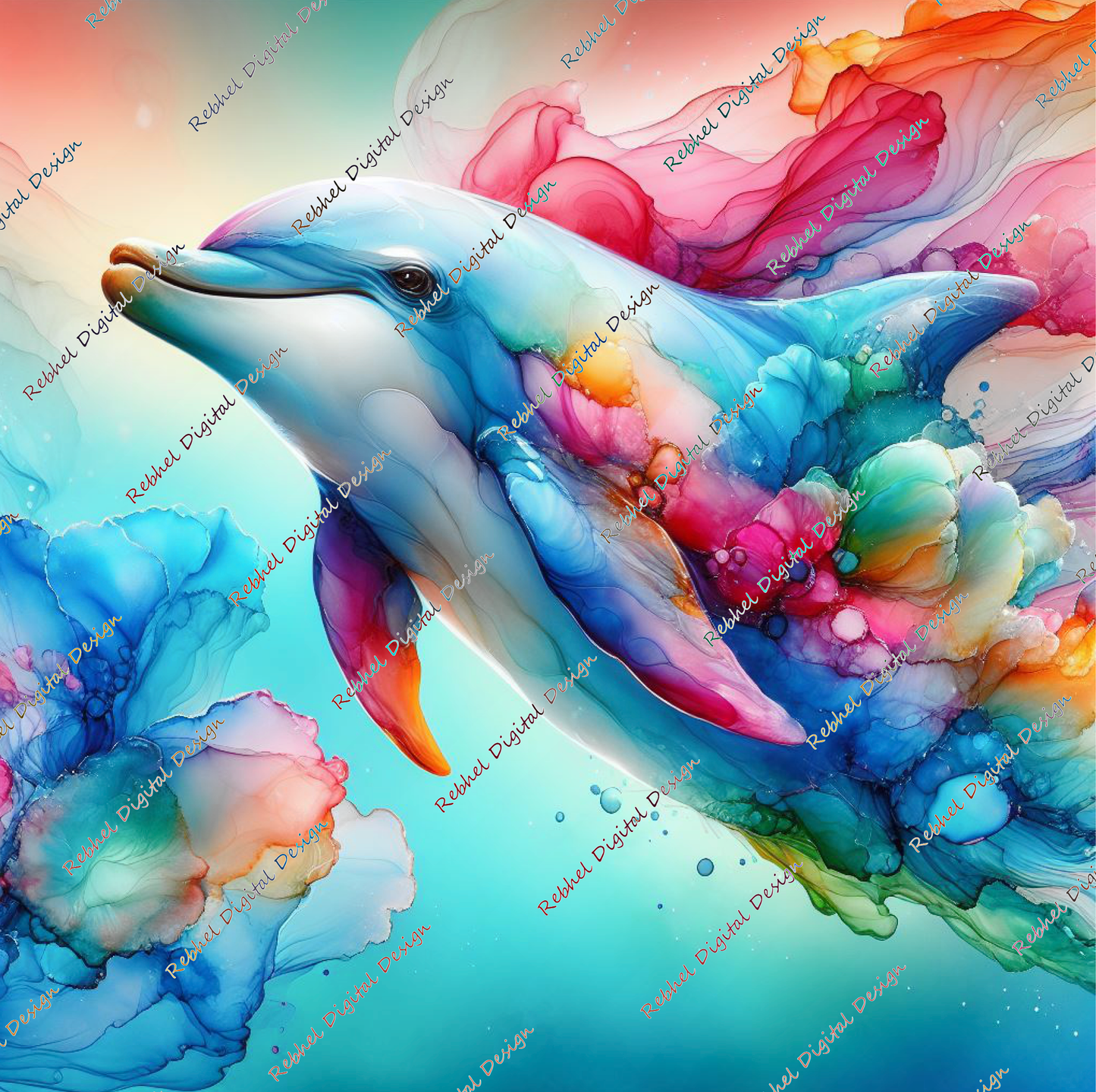 Dolphin Alcohol Ink Designs