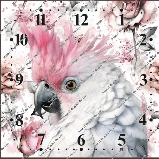 Clock Floral Galah Design