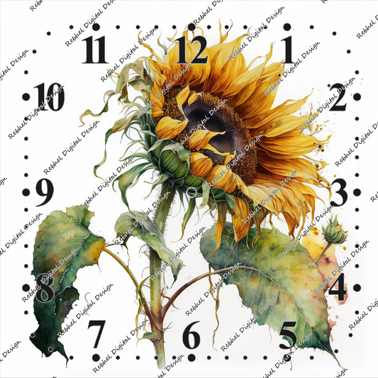 Clock Vintage Sunflower Design