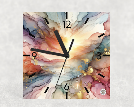 Clock Alcohol Ink Designs