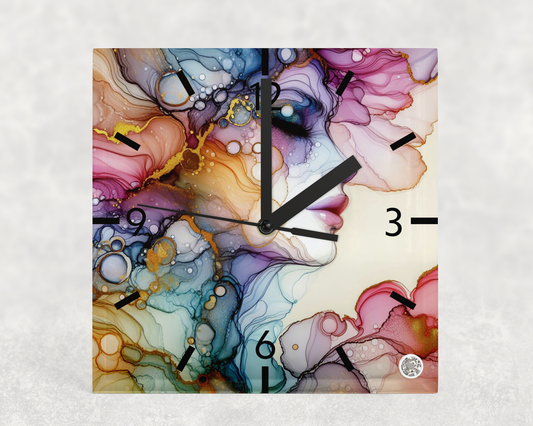 Clock Alcohol Ink Beauty Designs