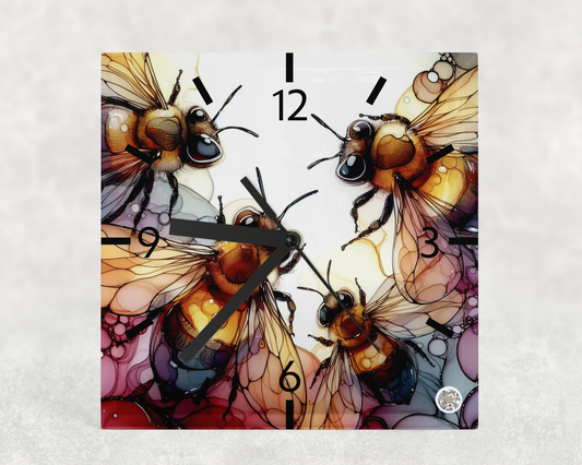 Clock Bee Alcohol Ink Designs