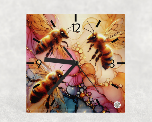 Clock Bee Alcohol Ink Designs