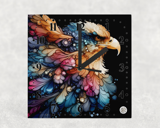 Clock Eagles Alcohol ink Designs