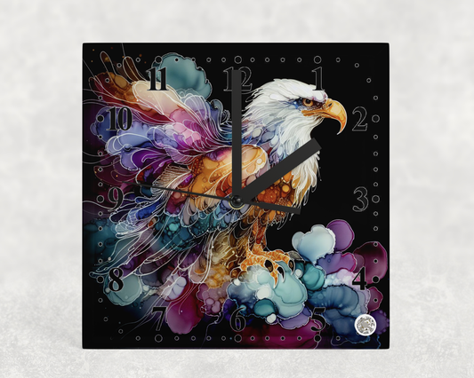 Clock Eagles Alcohol ink Designs