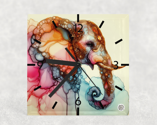 Clock Elephant Alcohol Ink Designs