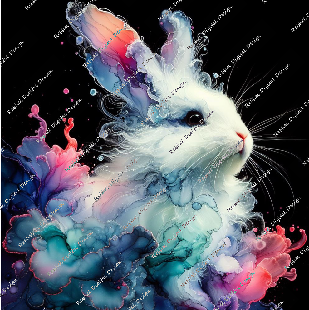 Ink Cat Rabbit Rabbits Alcohol Ink designs – Rebhel Digital Designs