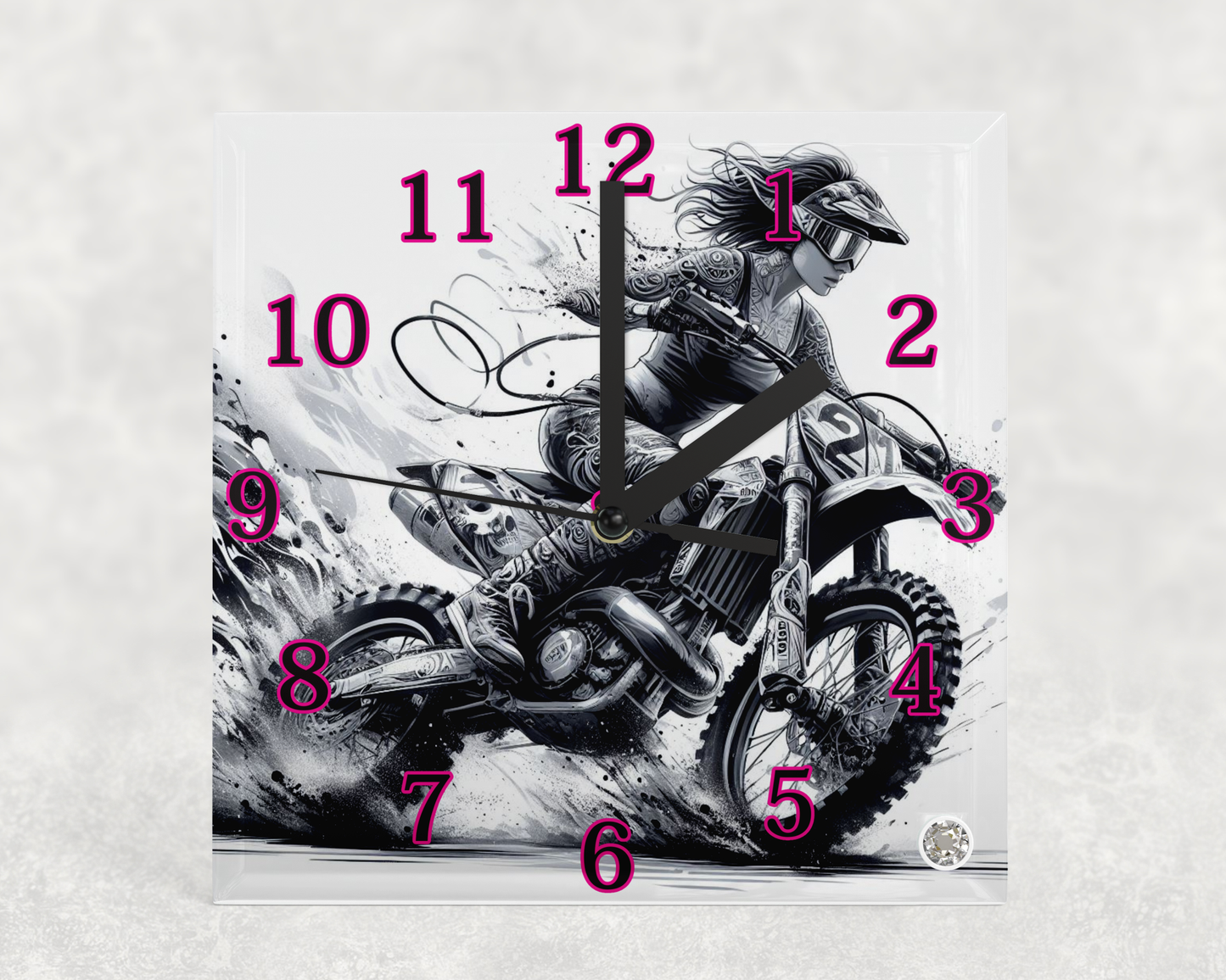 Glass Clocks with stand 20cm x 20cm. Collection 1