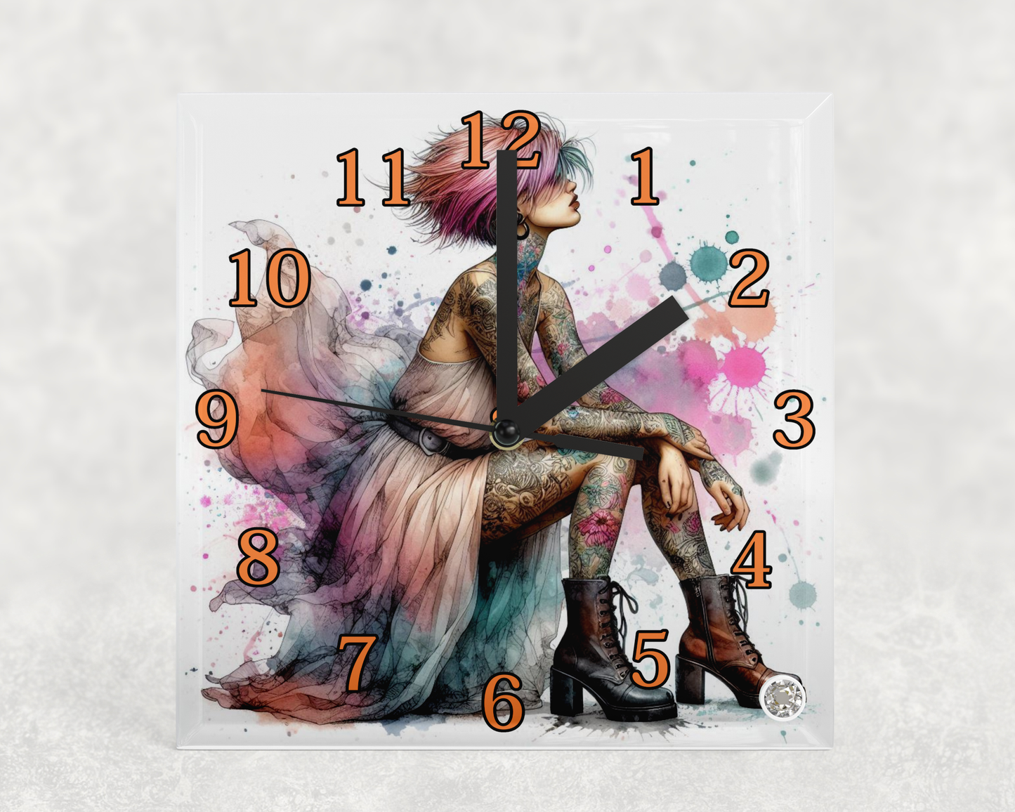 Glass clocks with Stand 20 x 20cm. Collection 2