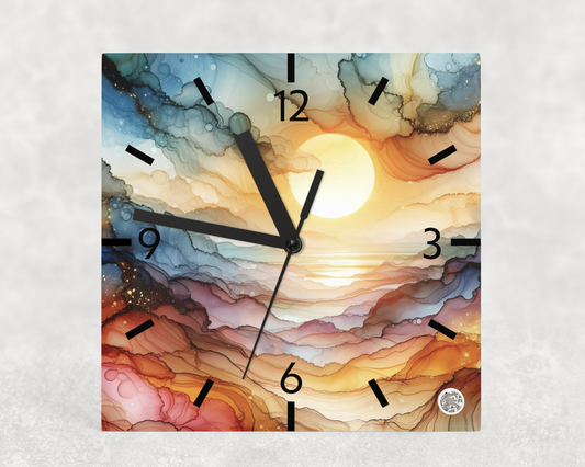 Clock Alcohol Ink Designs