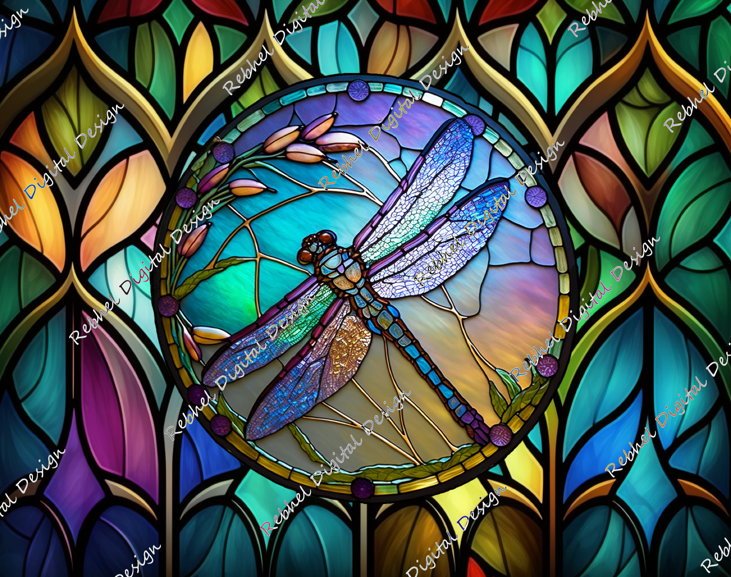 Dragonfly Stained Glass