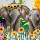 Elephants with colourburst