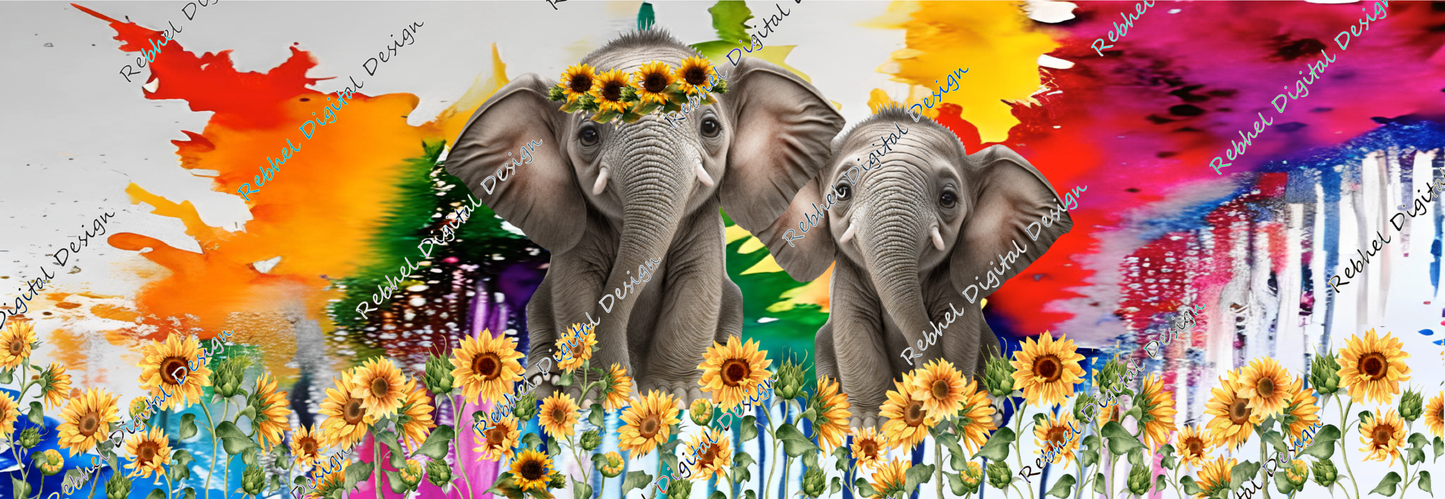 Elephants with colourburst