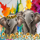 Elephants with colourburst