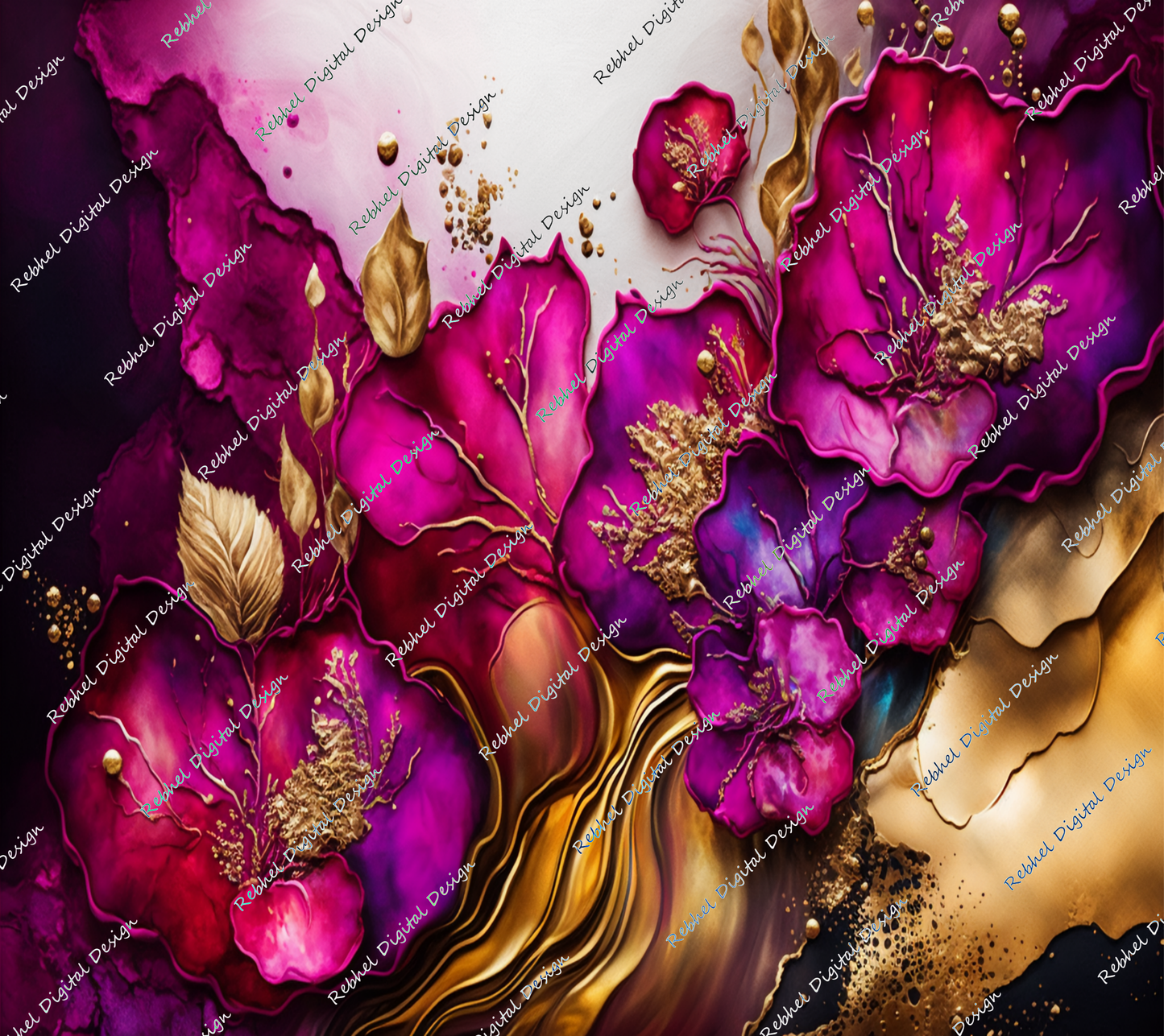 Floral purple/golds and pinks