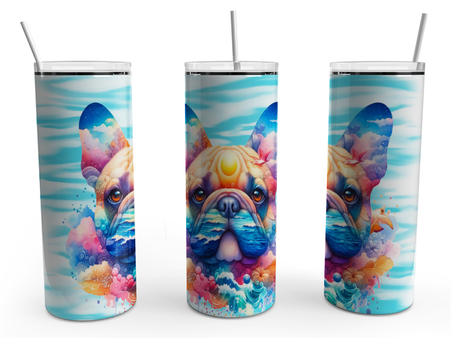 Frenchie with Ocean 20oz Design