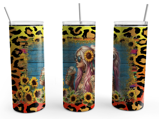 Leopard sunflower Beauty 20oz Design