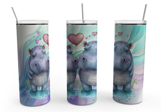 Adorable Hippos in Love Design