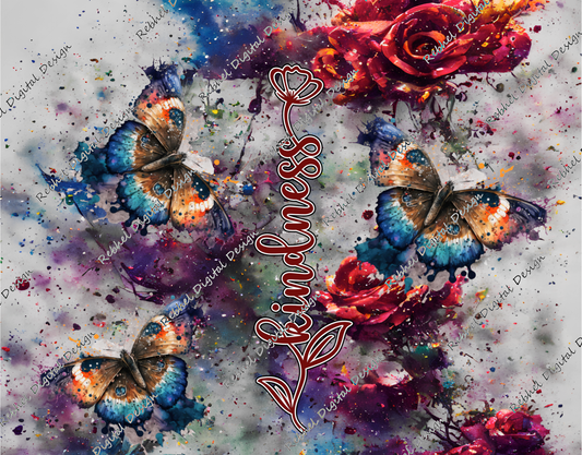 Abstract floral Butterfly Kindness Design