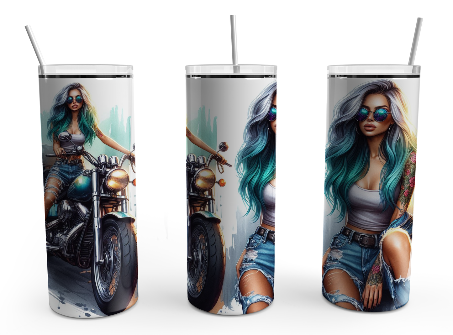 Badass Motorbike Beauty 20oz Design