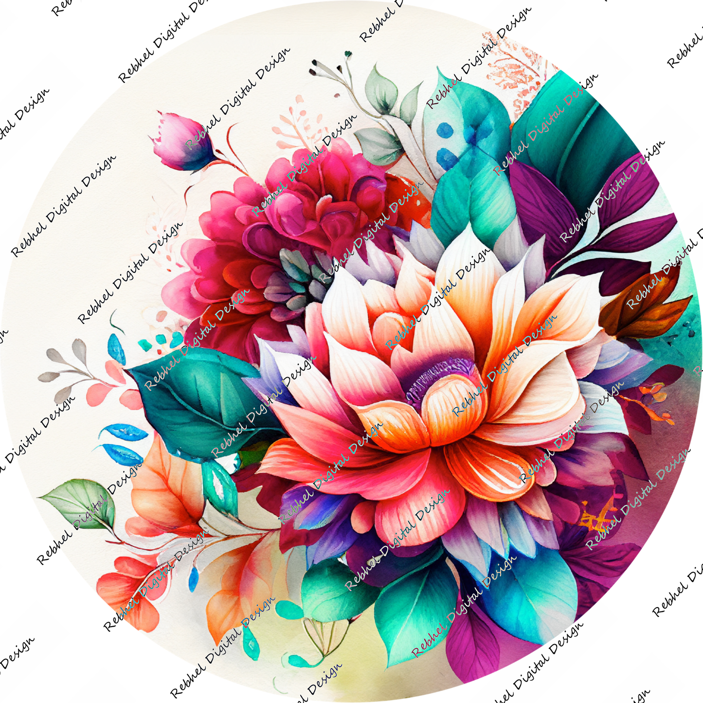 Mouse Pad/ Chopping board colourful floral Design