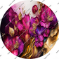 Mouse pad/Chopping board 3D Alcohol ink floral in rich Pinks and Gold