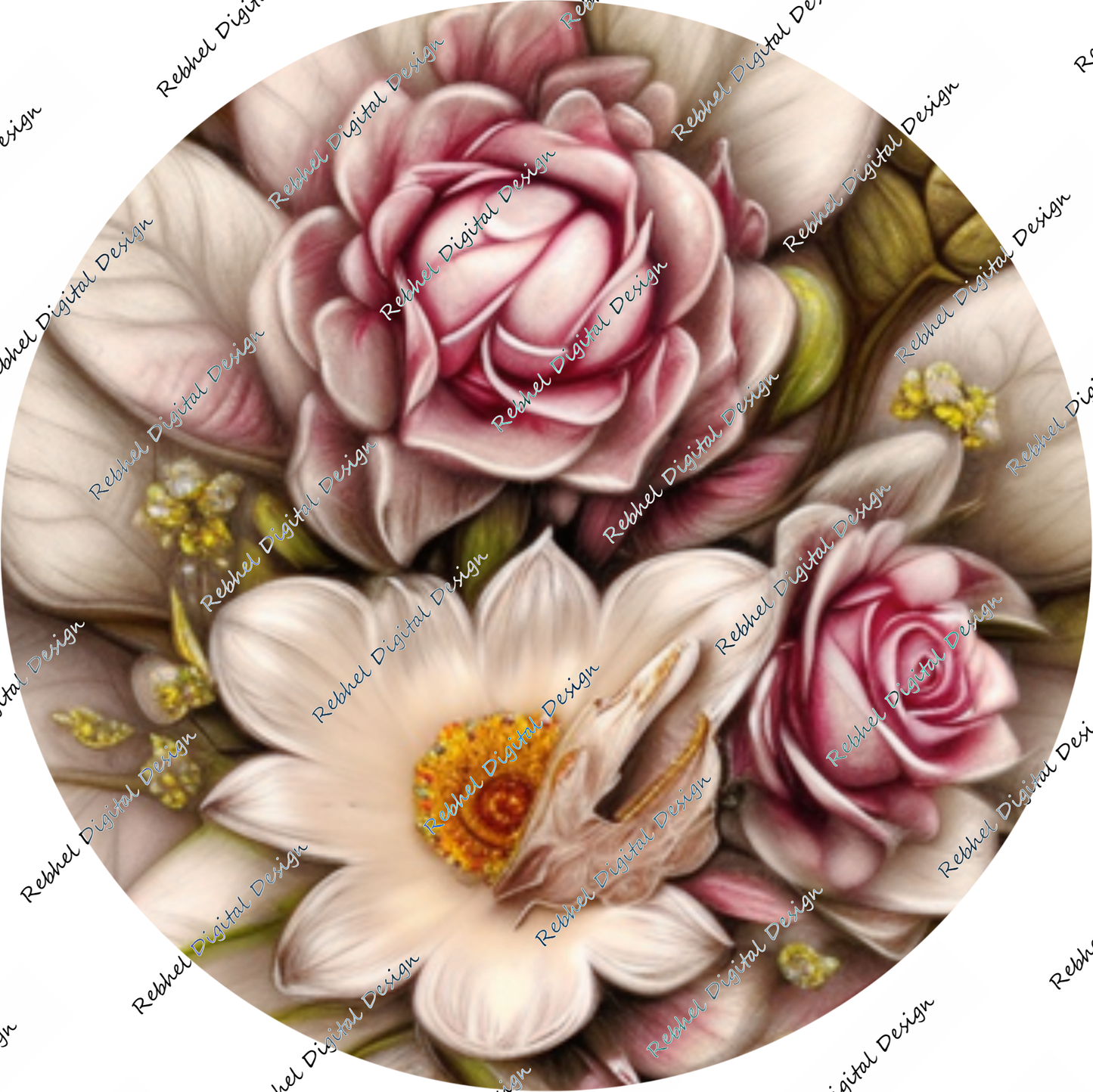 Mouse Pad/chopping board Soft elegant floral design.