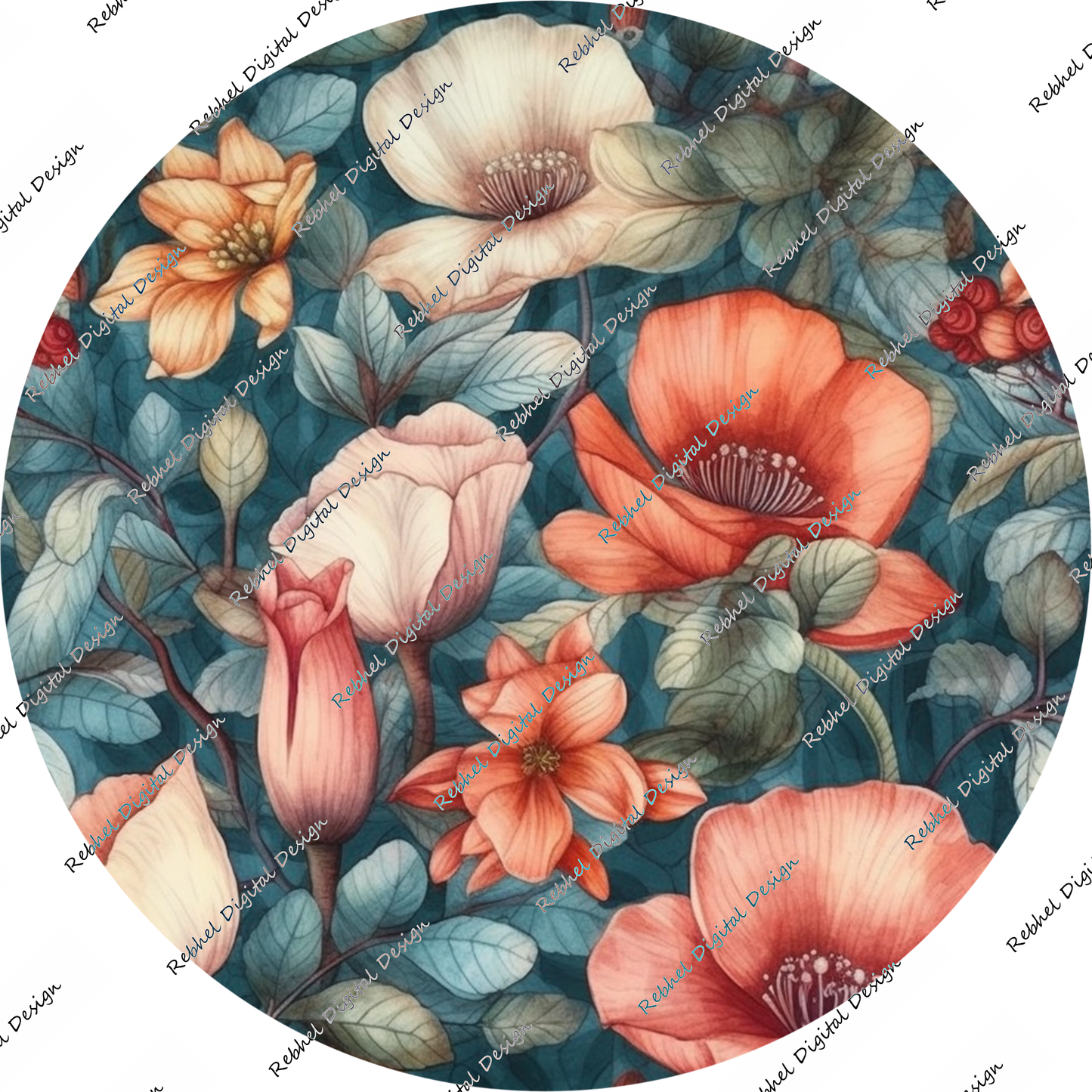 Mouse pad/chopping board poppies design.