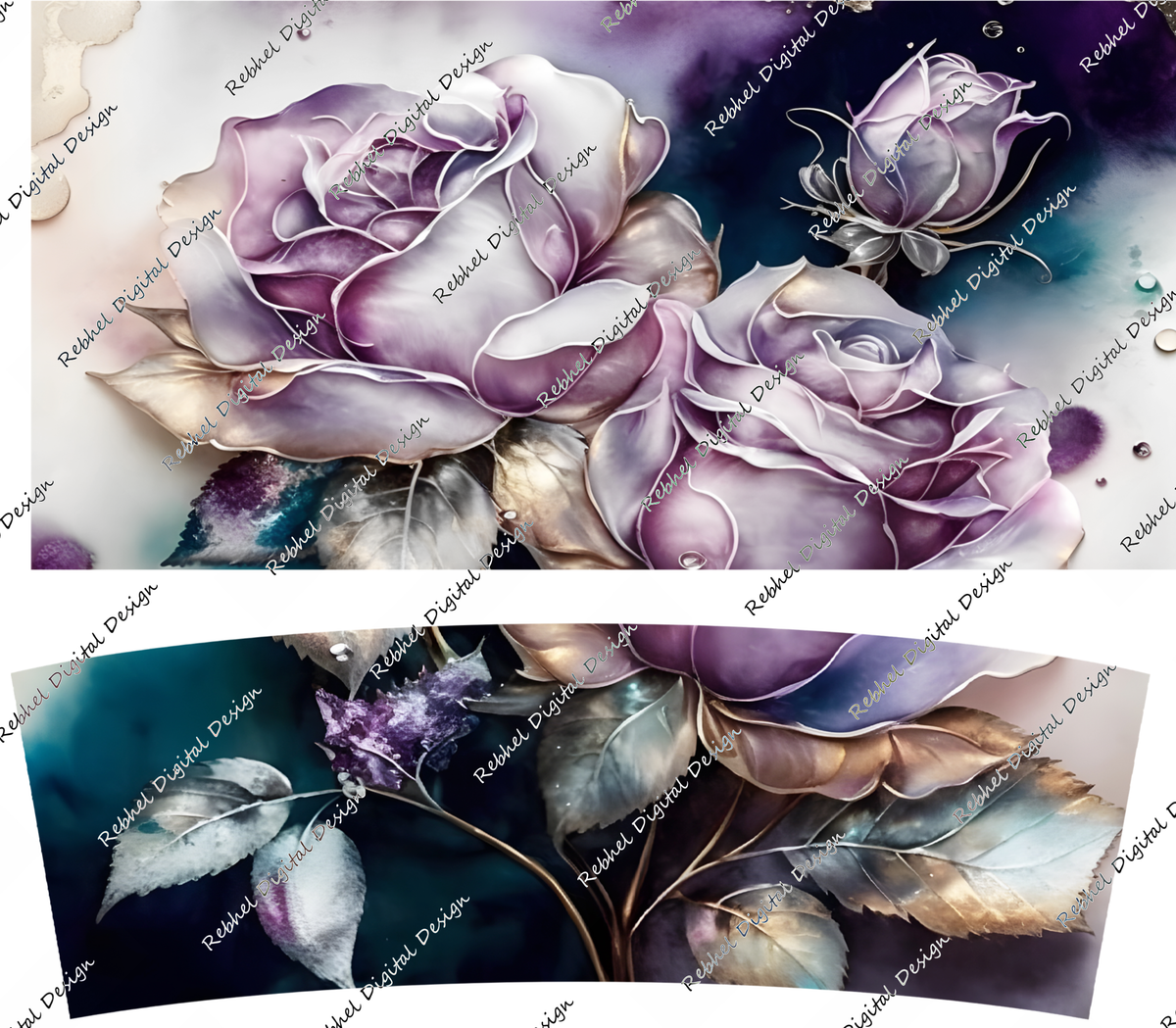 Splatter Roses 40oz Roses splatter abstract – Rebhel Digital Designs