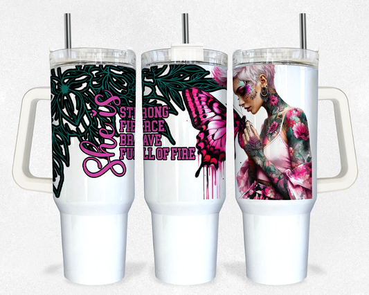 She is Strong 40oz Tumbler Design