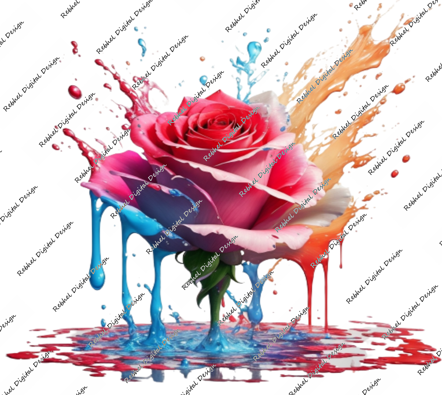 Rose Spatter Paint Style©