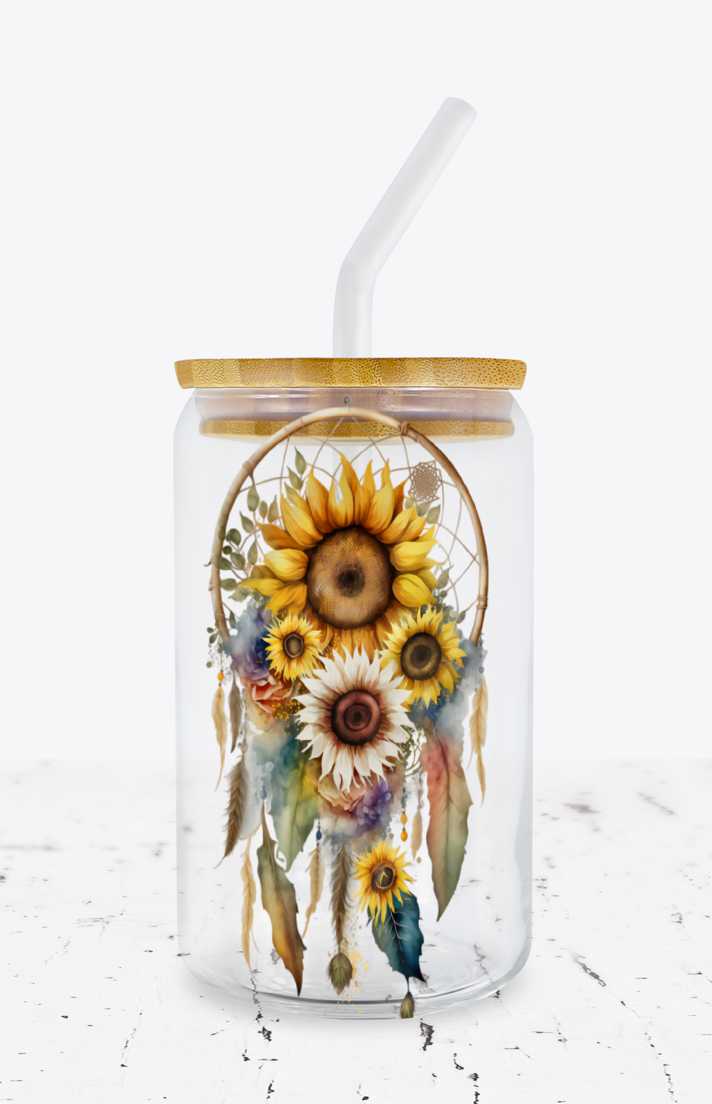 UV DTF Sunflower Dreamcatcher Decal 3 styles