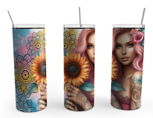 Sunflower Mandala Beauty 20oz Design