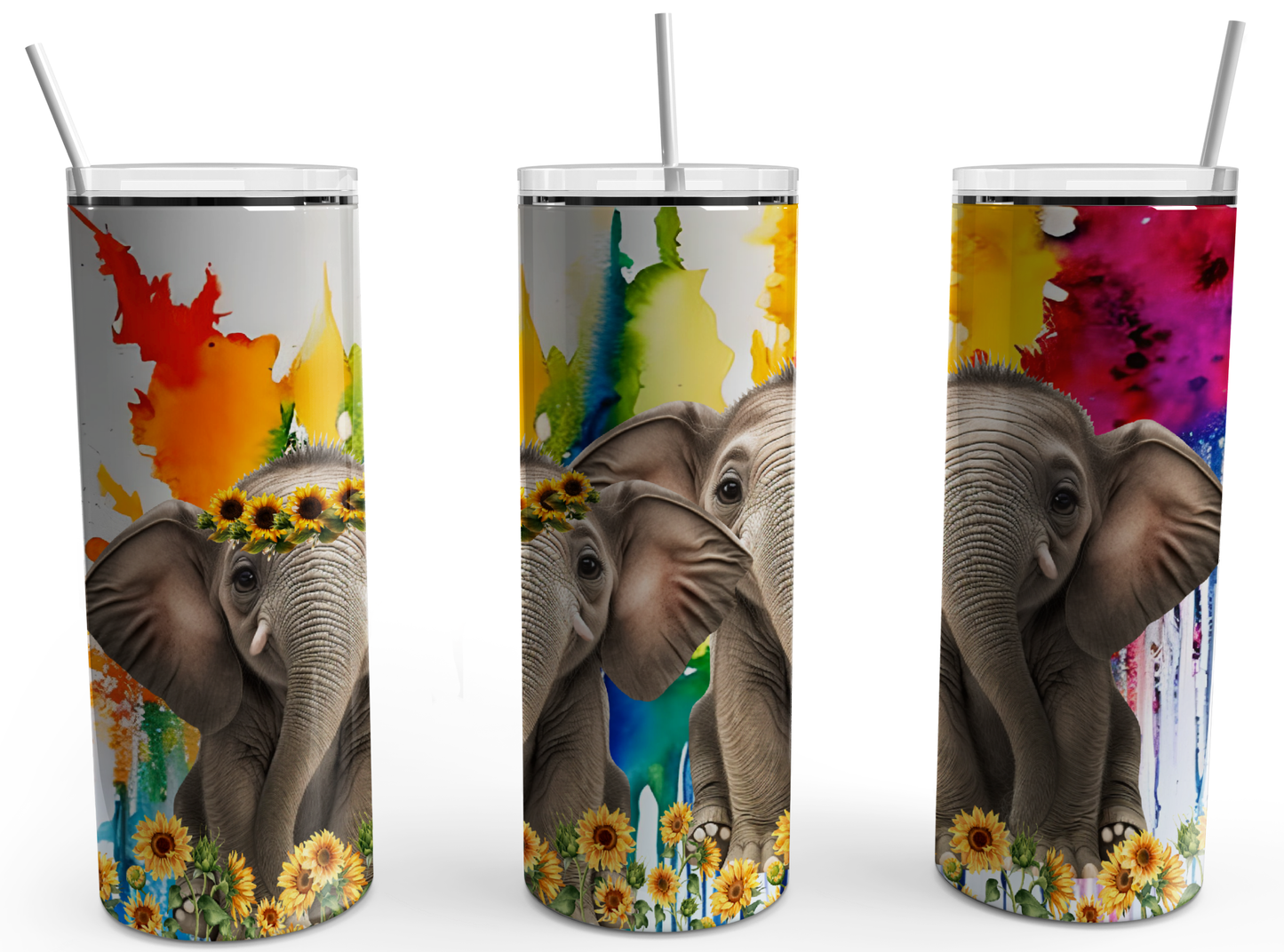 Elephants with colourburst