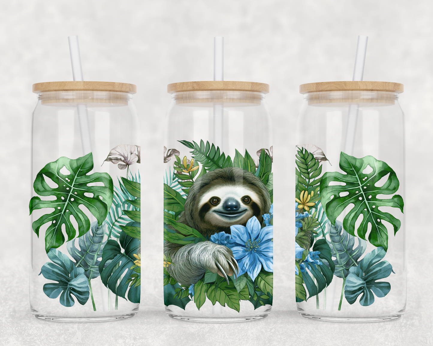 UV DTF Tropical Sloth wrap