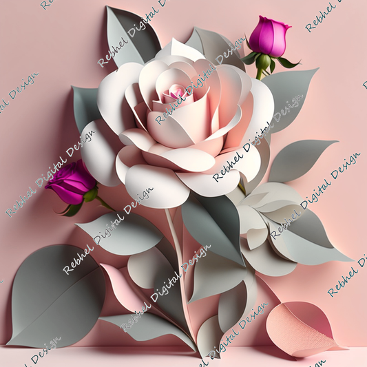 3D Pastel Rose