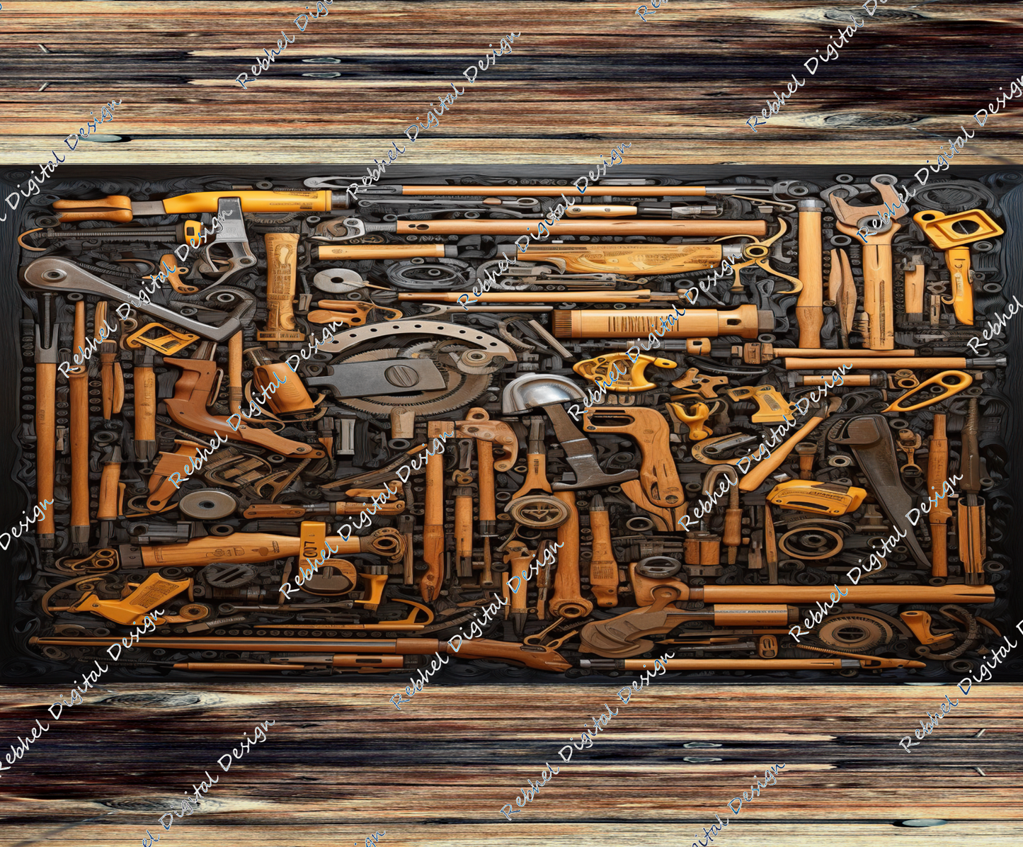 Rustic wood with tools Design