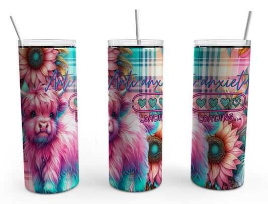 Anti-Anxiety Highland cow Design 20oz