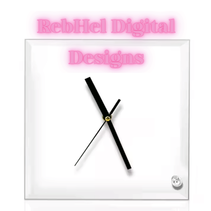 Glass Clocks with stand 20cm x 20cm. Collection 1