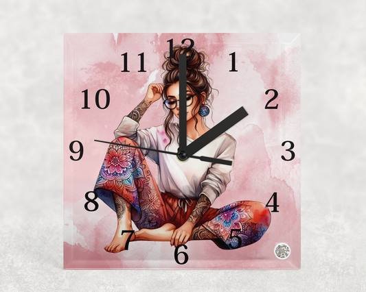 Glass clocks with Stand 20 x 20cm. Collection 2